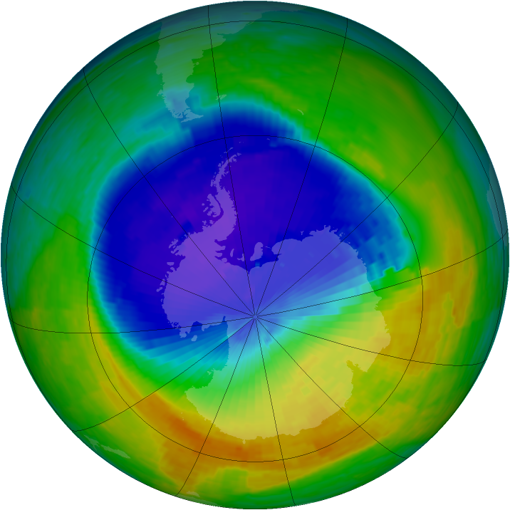 Antarctic ozone map for 05 November 1994